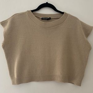 Nasty Gal Cropped Oversized Oat Sweater Vest